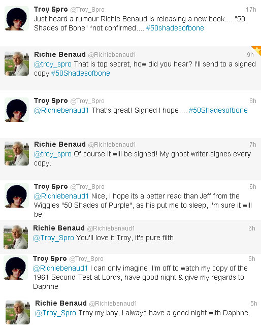 Richie Benaud vs Troy Spro in “50 Shades of Bone”