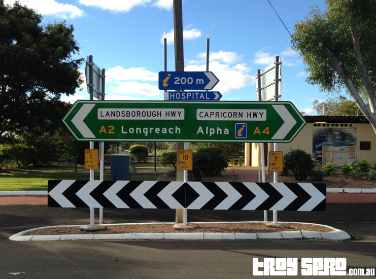 Longreach Alpha Road Sign Outback Queensland