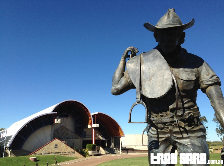 The Ringer Statue outside The Australian Stockmand Hall of Fame Longreach