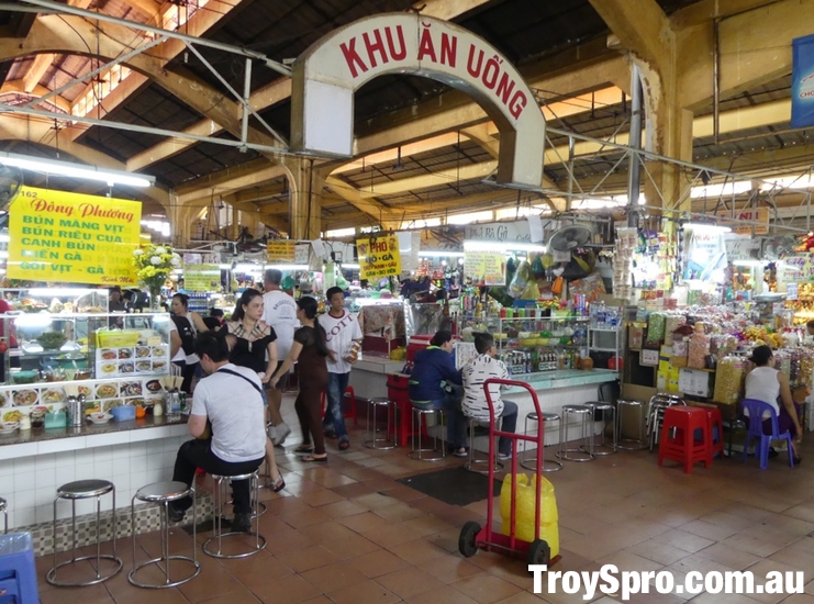 Entrance to Food Stalls Ben Thanh Market Ho Chi Minh Vietnam