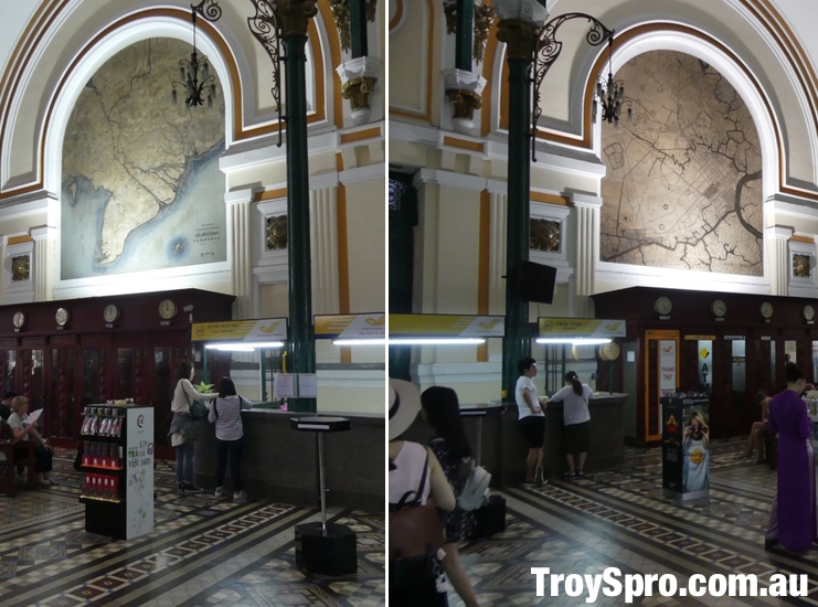Painted Maps at the Saigon Post Office Ho Chi Minh City Vietnam