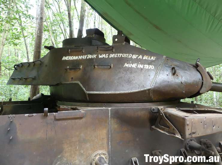 American M4 Tank destroyed by mine at Cu Chi Tunnels Vietnam