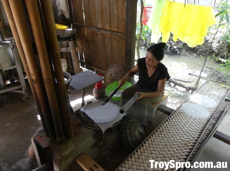 Crispy Rice Paper Making in the Mekong Delta Vietnam