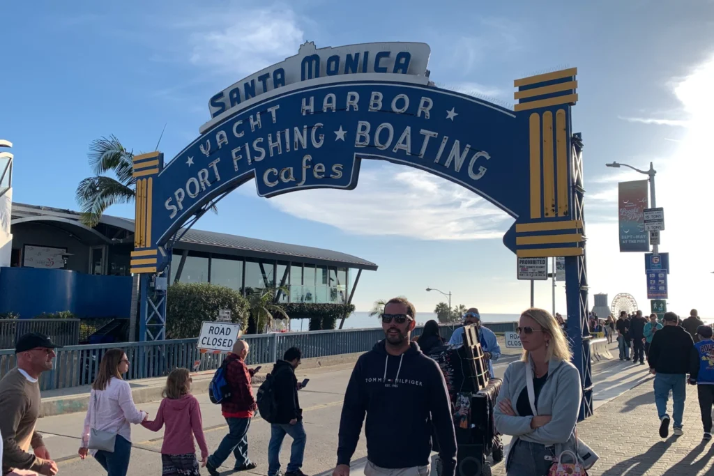 Santa Monica Pier Entry Sign One Day in LA