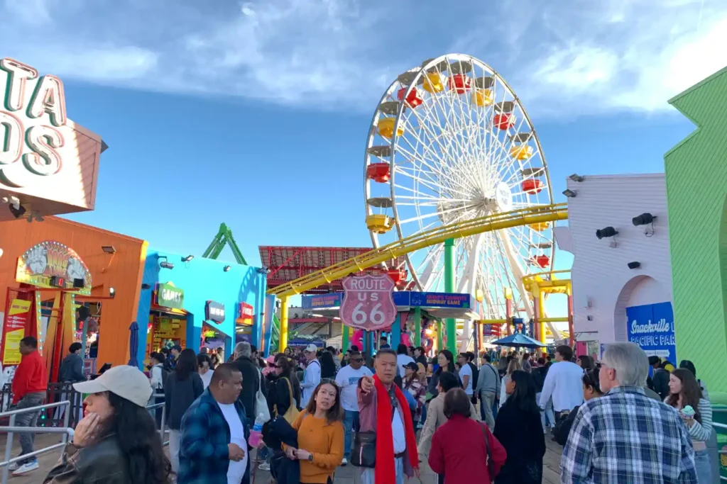 Solar Ferris Wheel Route 66 Sign Santa Monica Pier