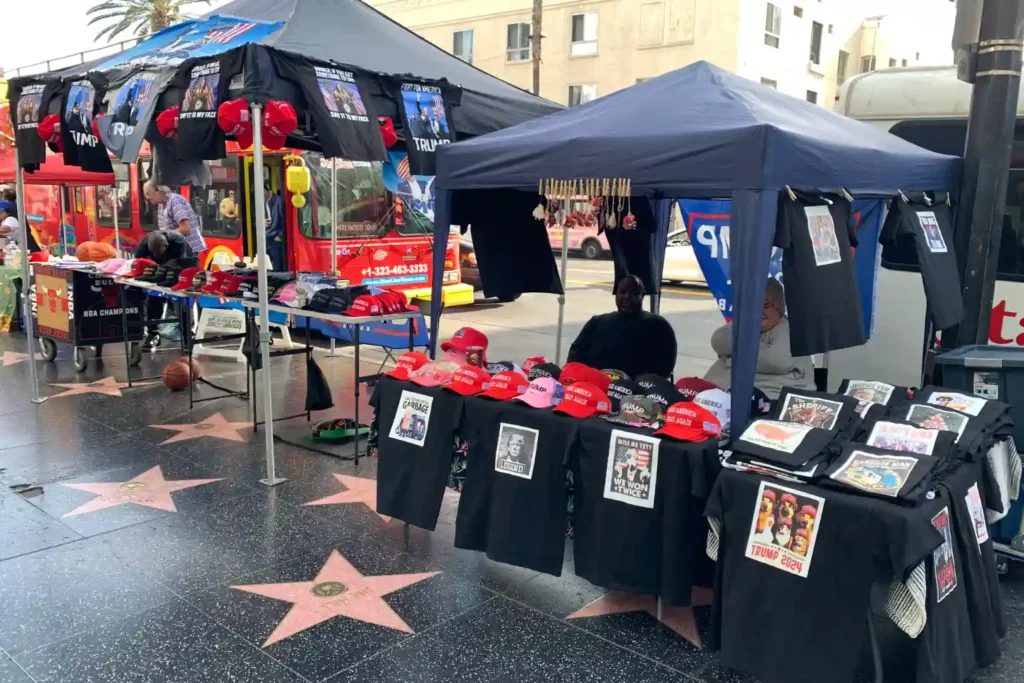 Trump Market Stall Hollywood Stars One Day in LA