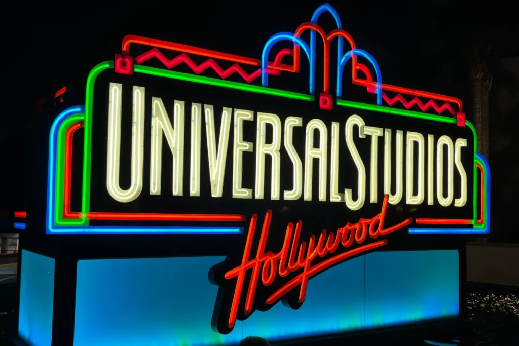 Universal Studios Hollywood Guide Neon Sign